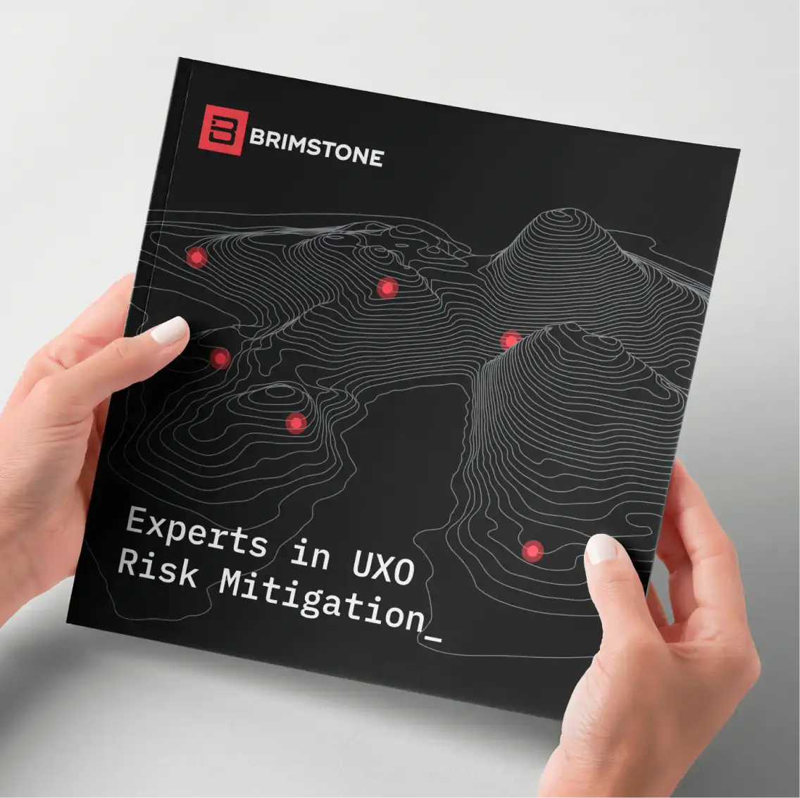 Two hands holding a Brimstone brochure