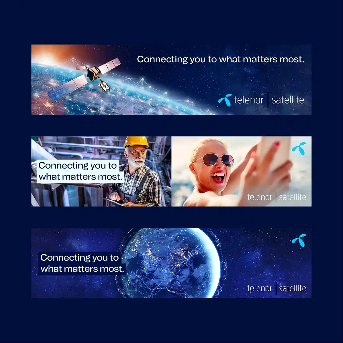 Three Telenor Satellite Google Display adverts