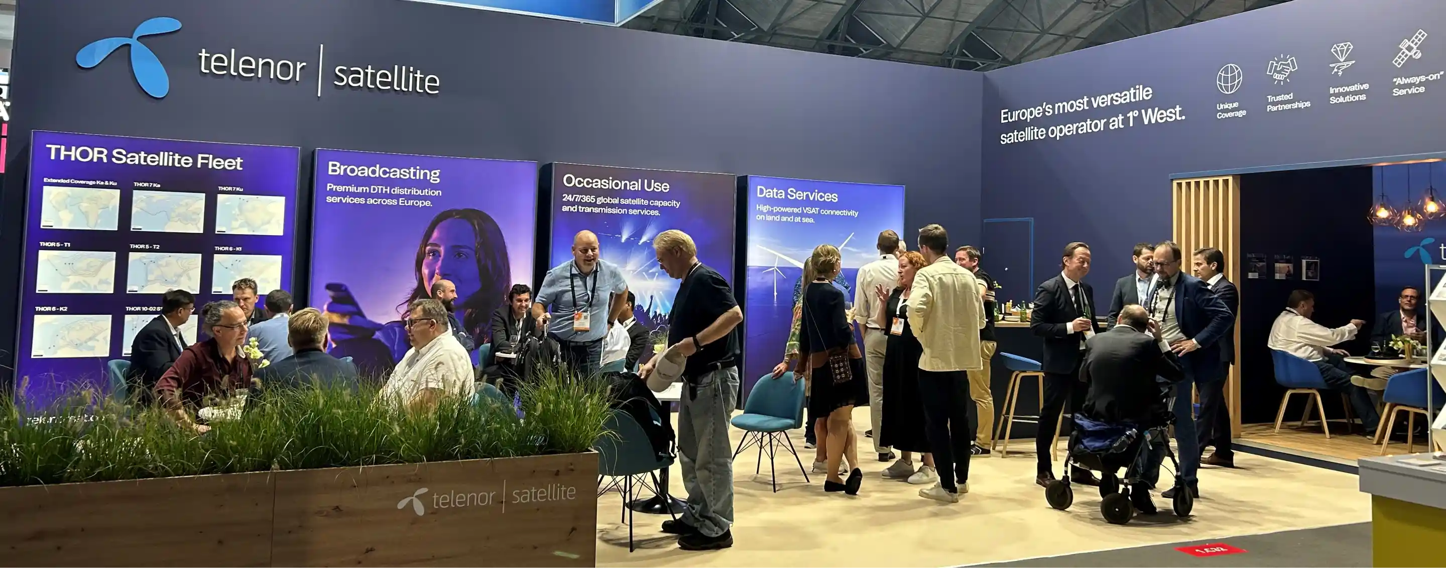 The Telenor Satellite stand at the IBC trade show