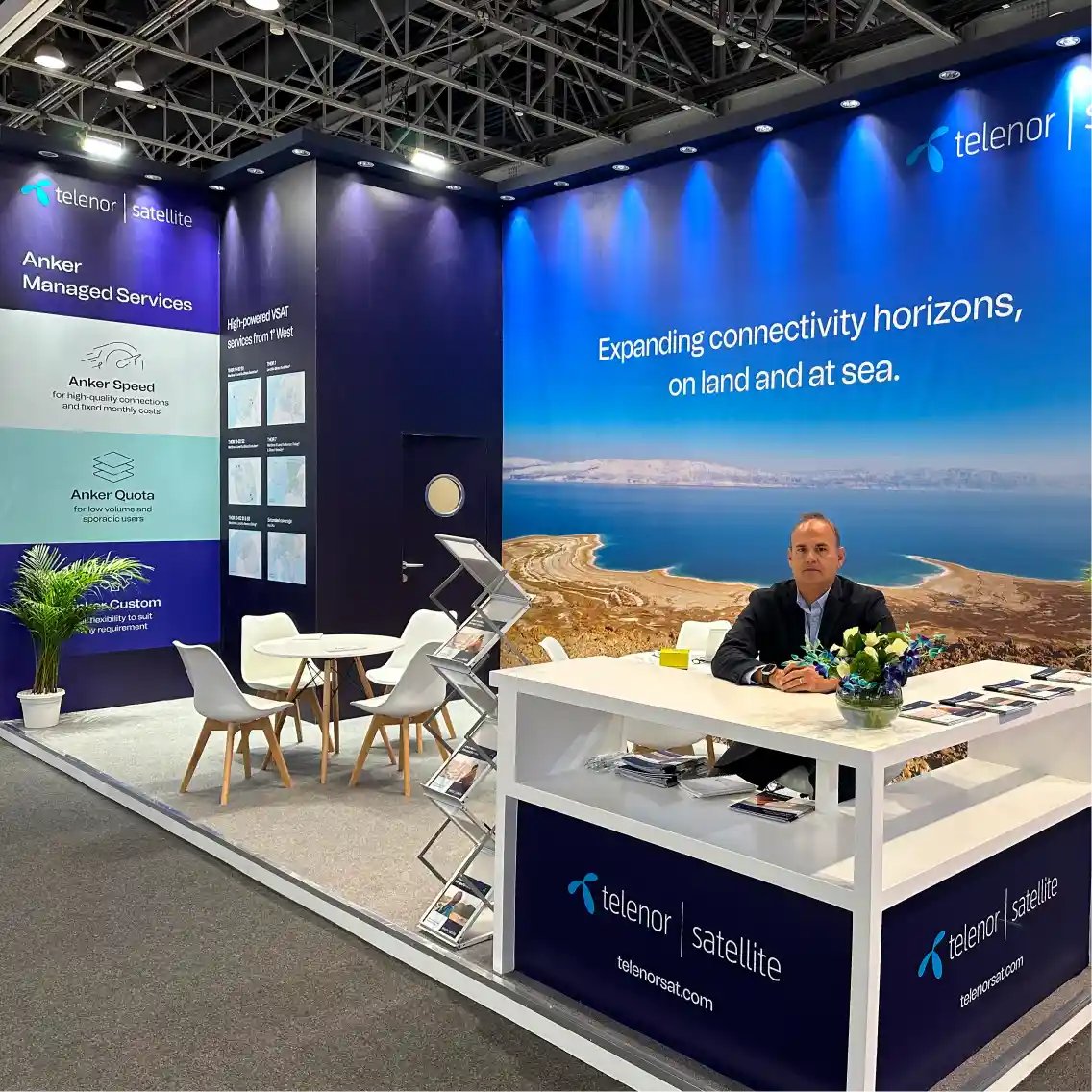 The Telenor Satellite stand at the CABSAT trade show