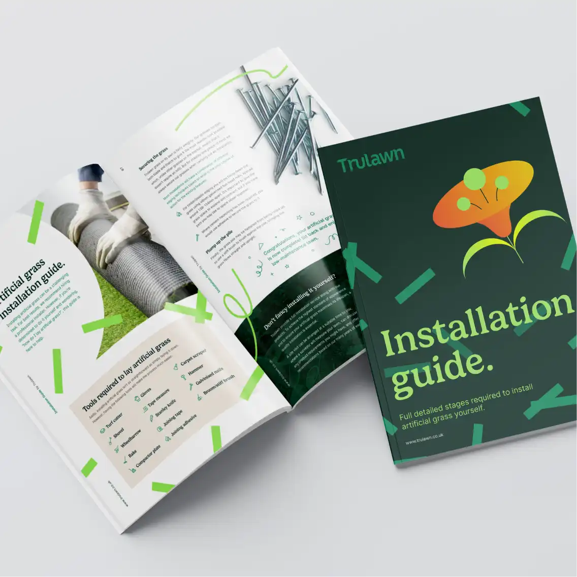 A printed artificial grass installation guide