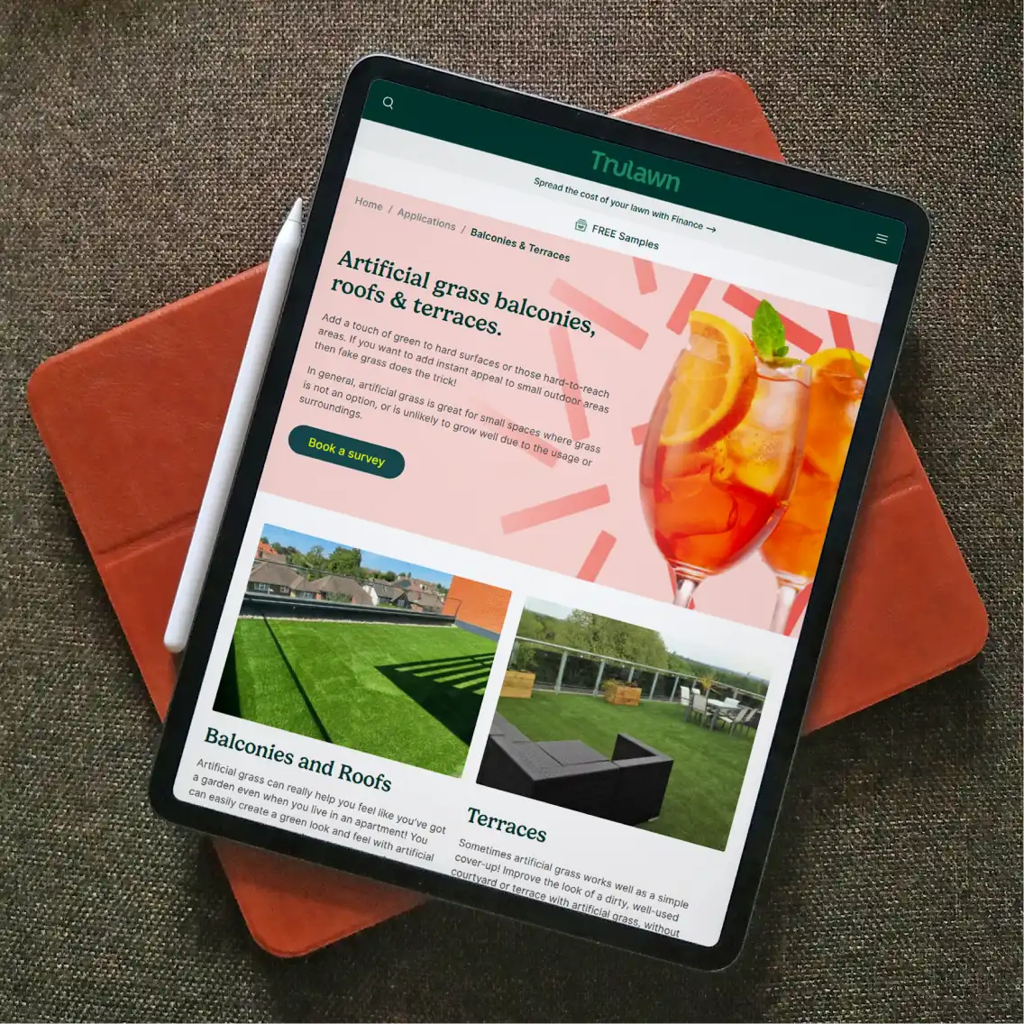 A tablet placed on the floor